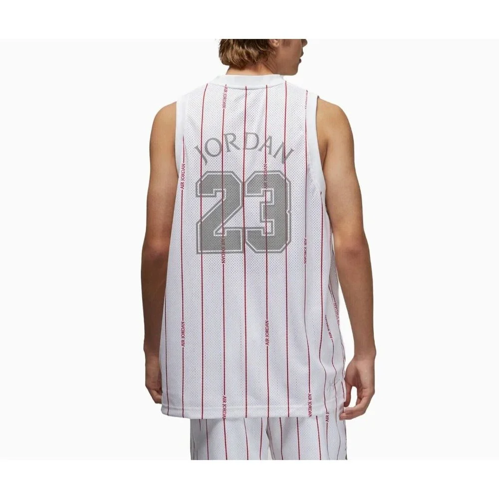 Nike Air Jordan Basketball Jersey Mens Size 3XL White Red Pinstripe Baseball NWT - Picture 7 of 9